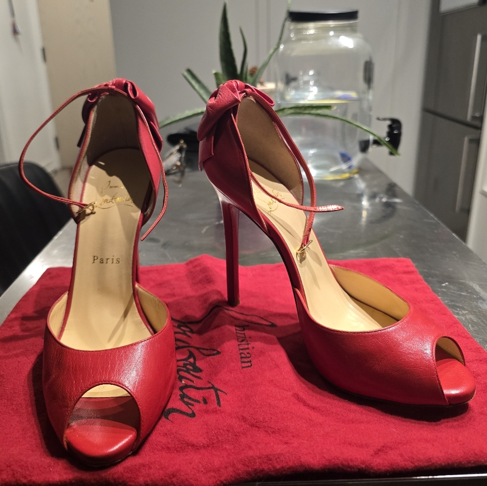 Christian Louboutin Scarlet Peep Toe Heels